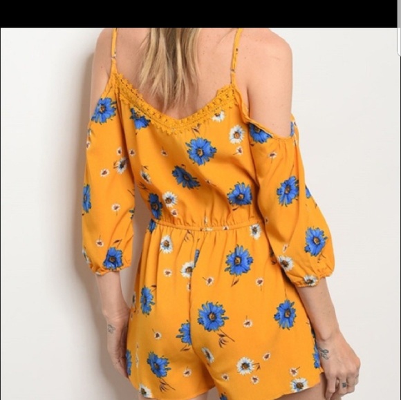 Yellow Floral Romper - Picture 2 of 6